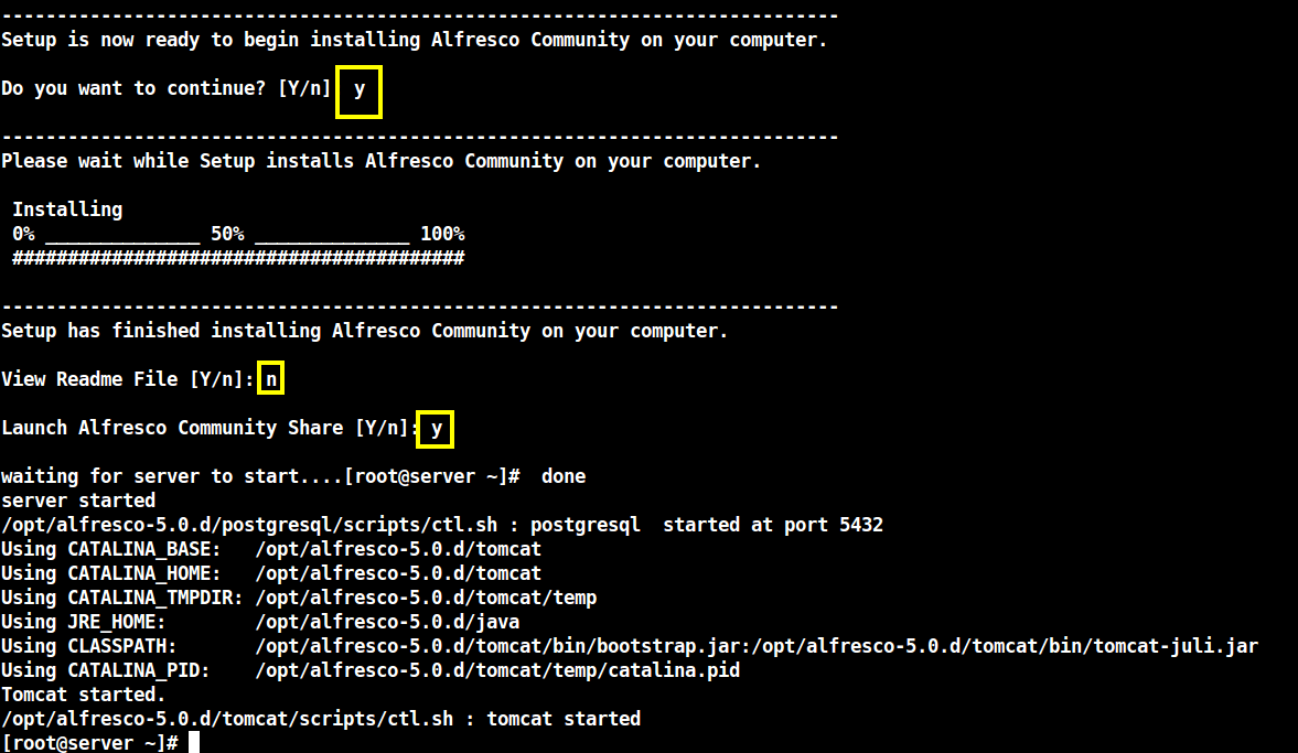 Alfresco Installation Setup