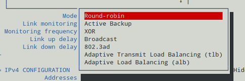 Changing Bonding Mode Using nmtui