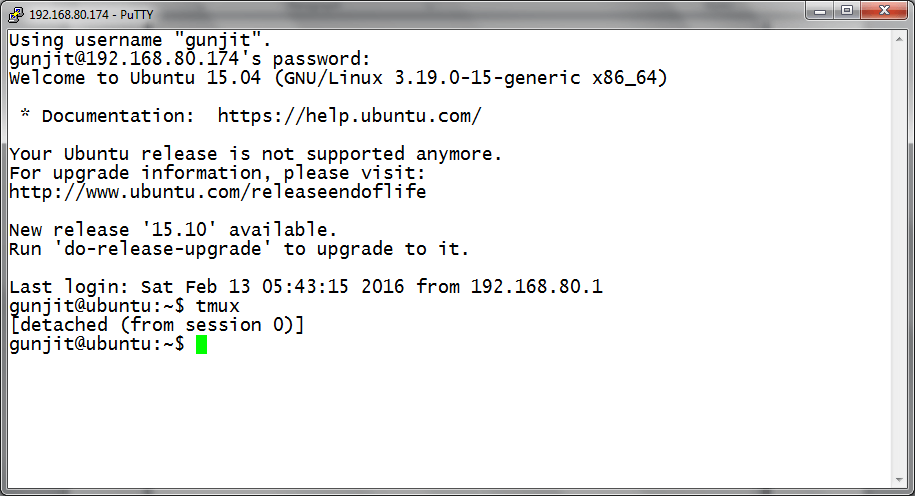  Desconectar sesión de Tmux en Linux 