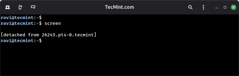 Detaching a Screen