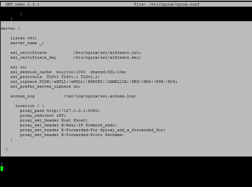 Nginx SSL Configuration for Alfresco