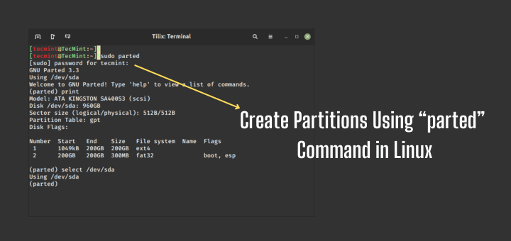 Parted Command in Linux