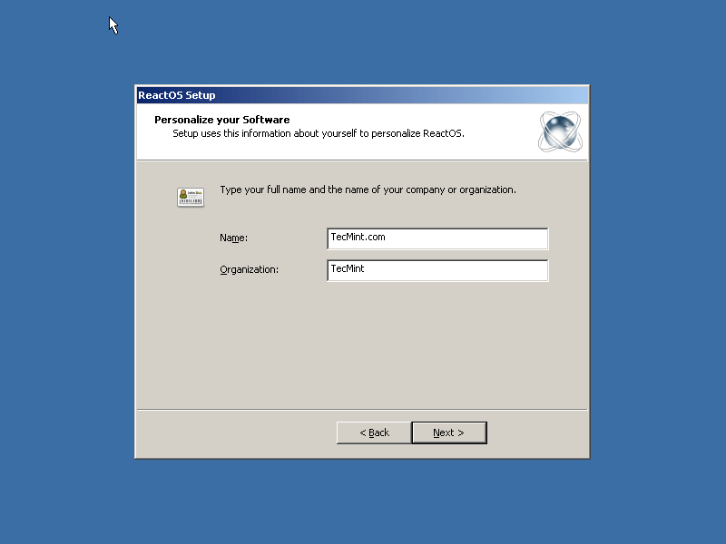 Set ReactOS Name