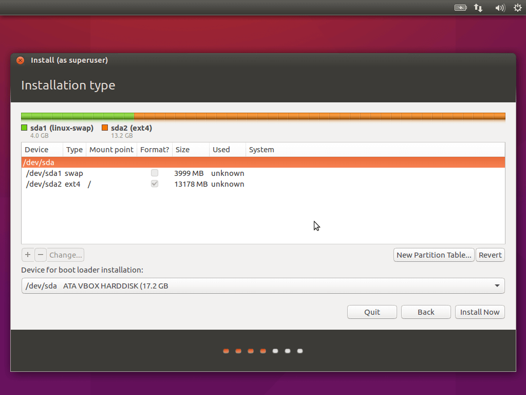 Ubuntu 16.04 Custom Partition Table