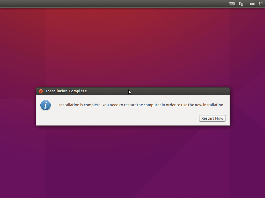 Ubuntu 16.04 Installation Complete