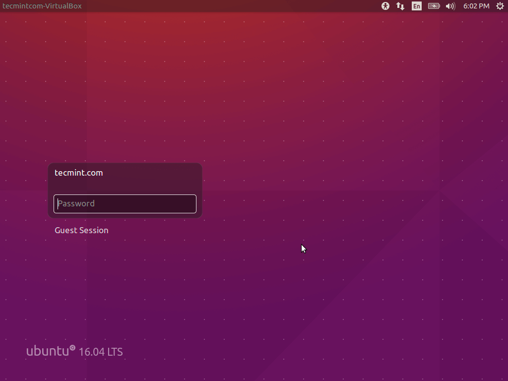 Ubuntu 16.04 Login Screen