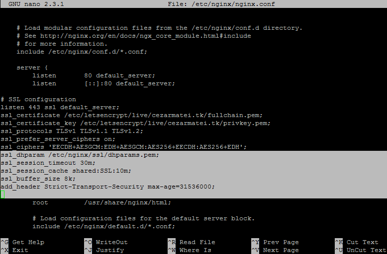 Add Diffie-Hellman Ciphers to nginx Configuration