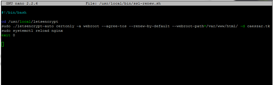 Auto Renew Nginx Lets Encrypt SSL Certificate