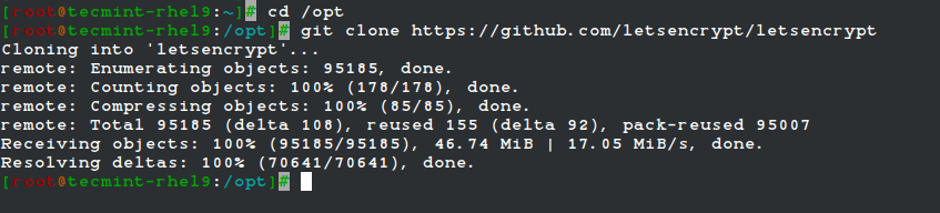 Clone Let's Encrypt Repo