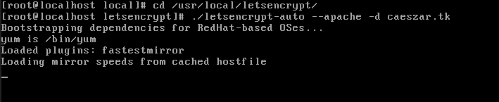 Create certificate with lets encrypt