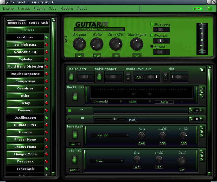 Guitarix Running on Linux