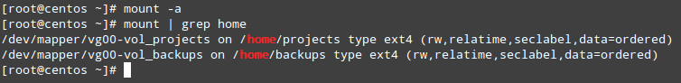 Mount Logical Volumes at Boot Time