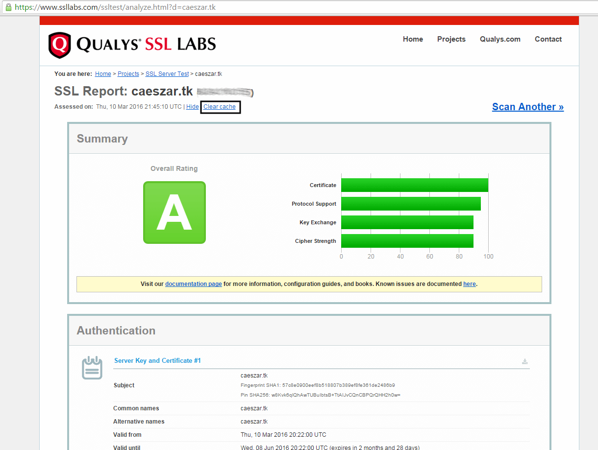  Prueba permite cifrar el certificado SSL en el sitio web 