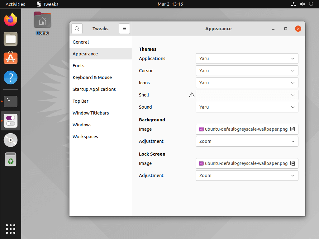 Ajuste de Ubuntu Gnome