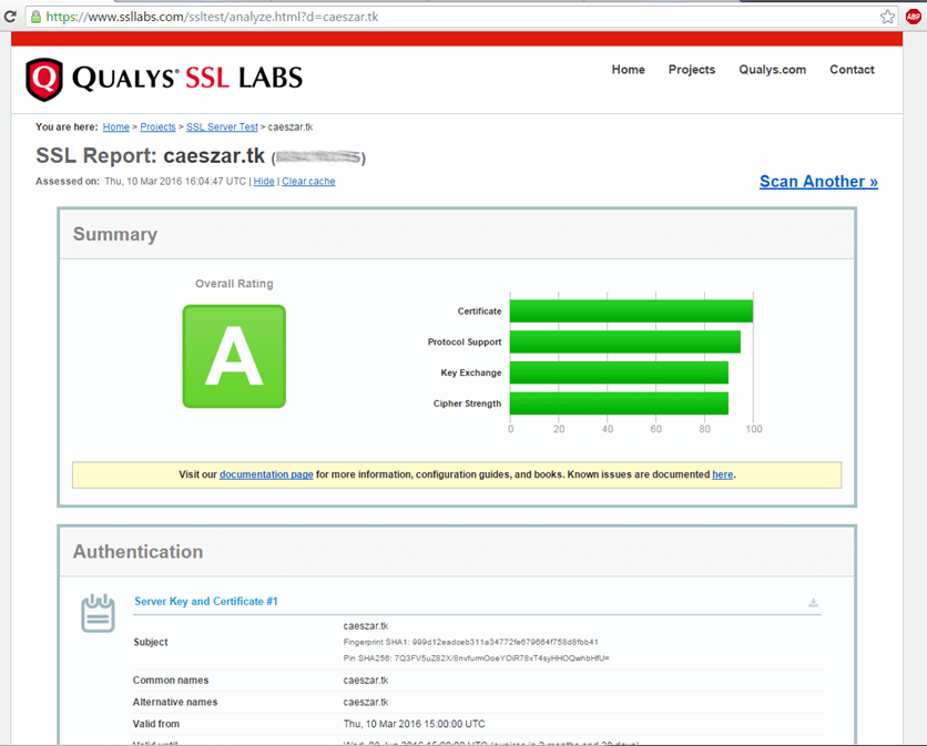 Verificar el certificado SSL de Letsencrypt en el sitio web