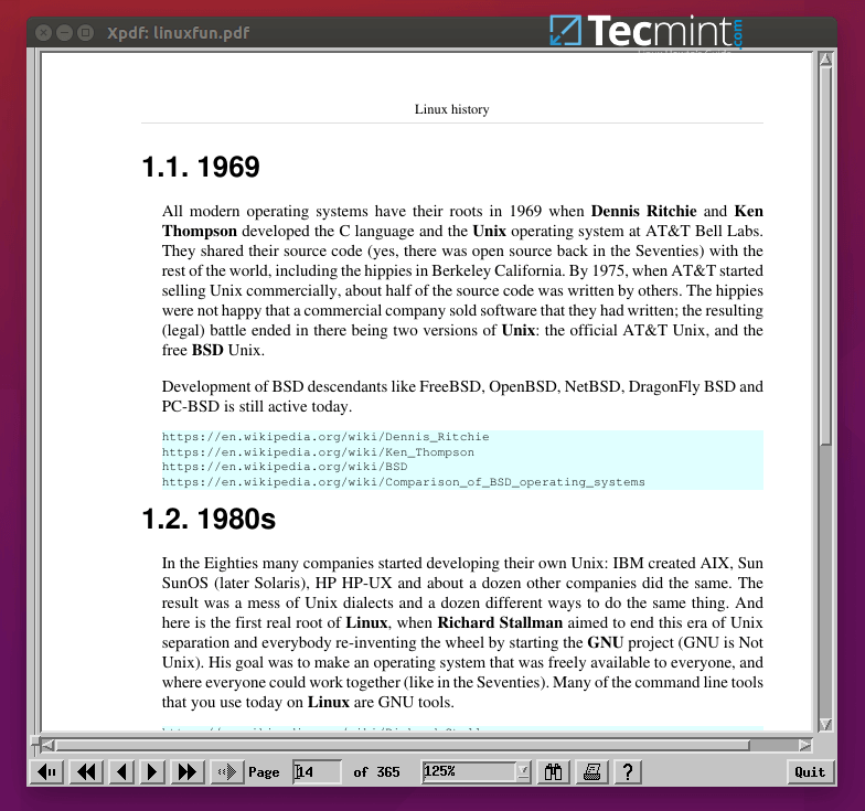 XPDF Linux PDF Reader