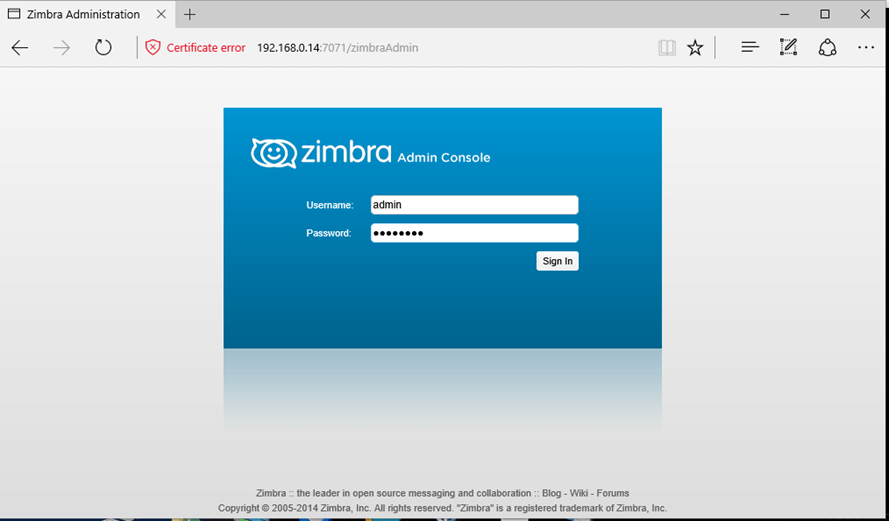 Zimbra Login