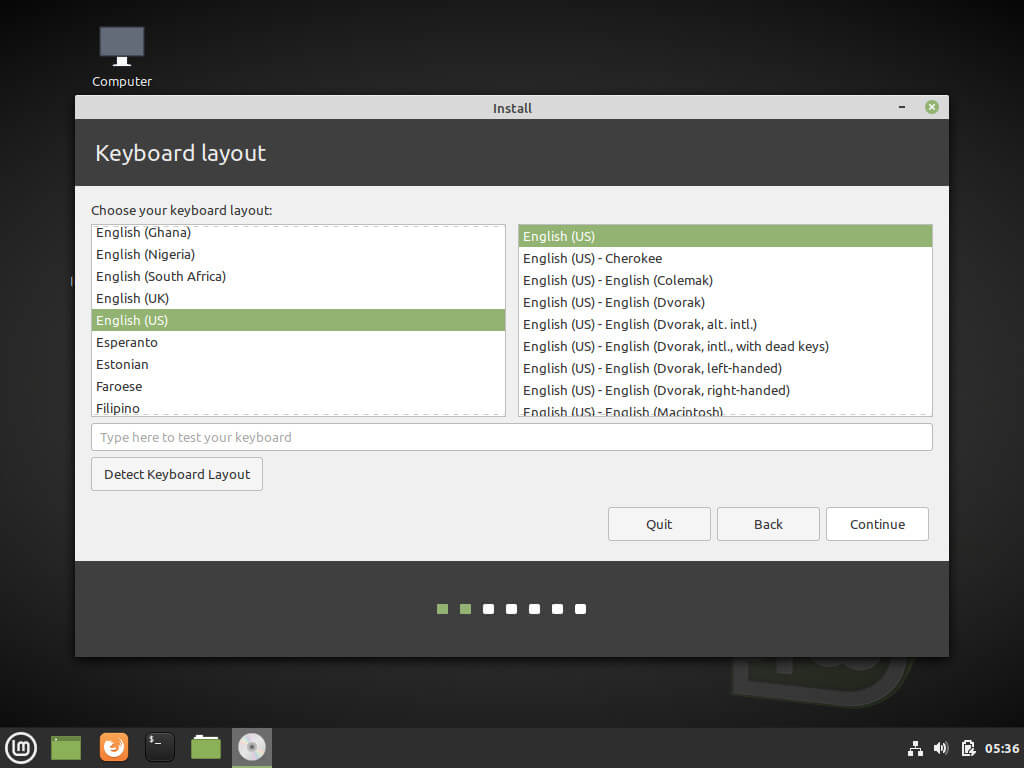 Select Linux Mint Keyboard Layout