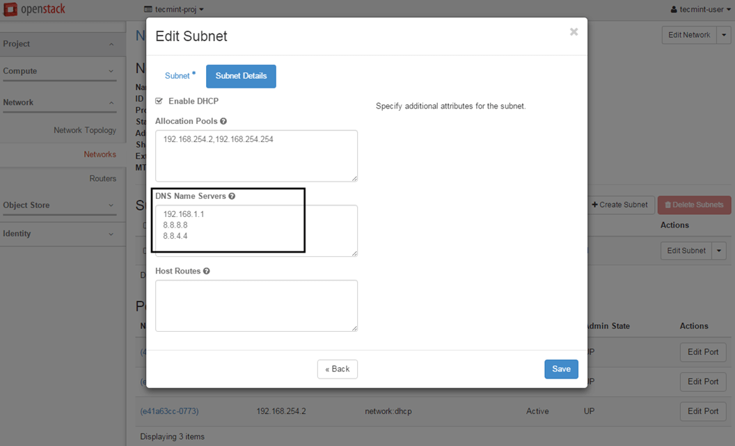 Add DNS Servers to Instance