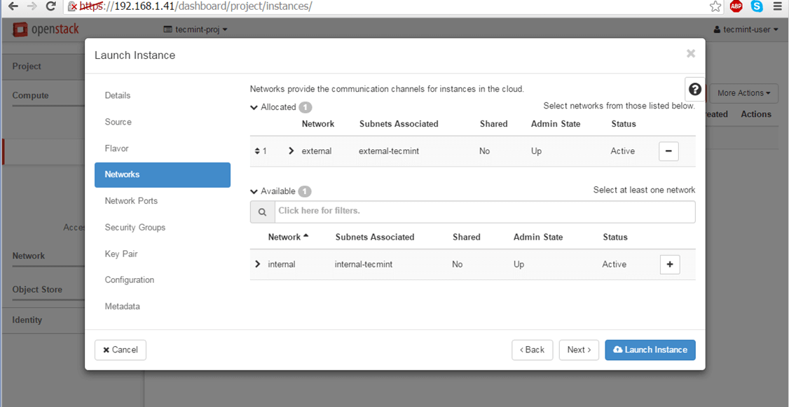 Add Network to OpenStack Instance