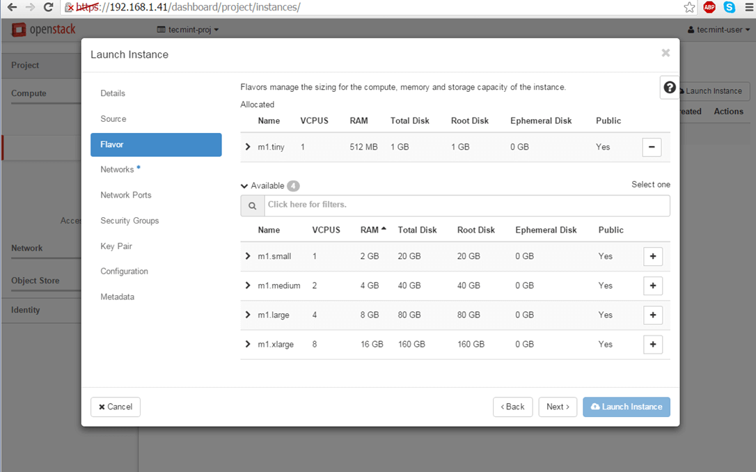 Add Resources to OpenStack Instance