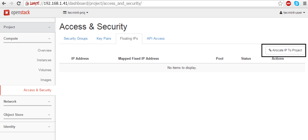 Allocate Floating IP to Project in OpenStack