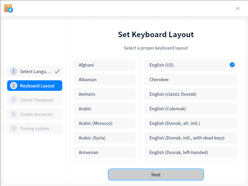 Choose Deepin Keyboard