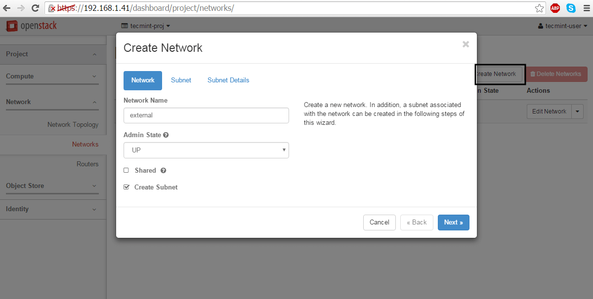 Create External Network for OpenStack