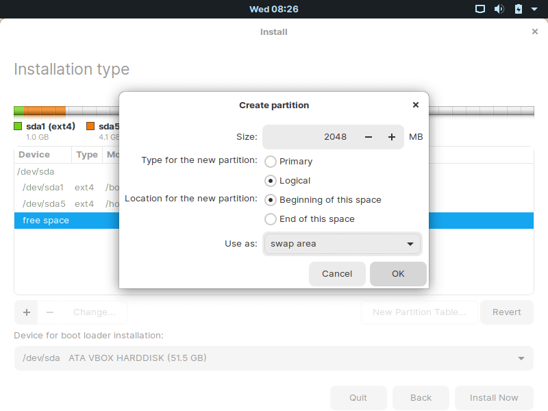 Create Swap Partition