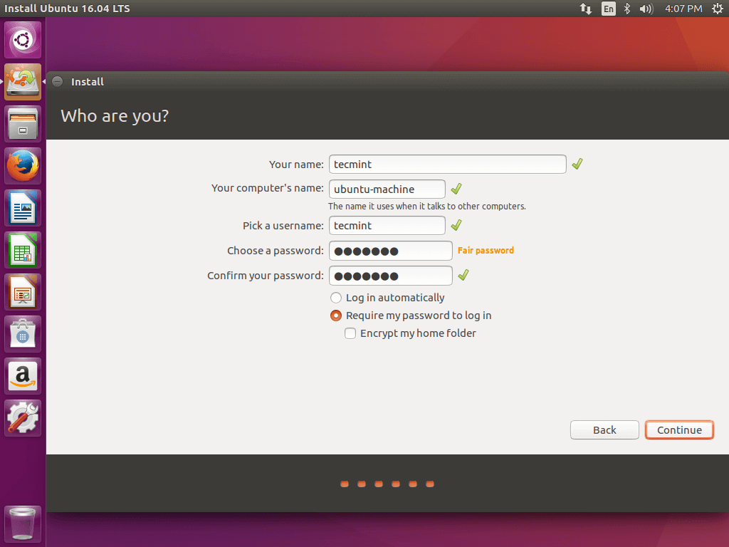 Create User Account for Ubuntu 16.04