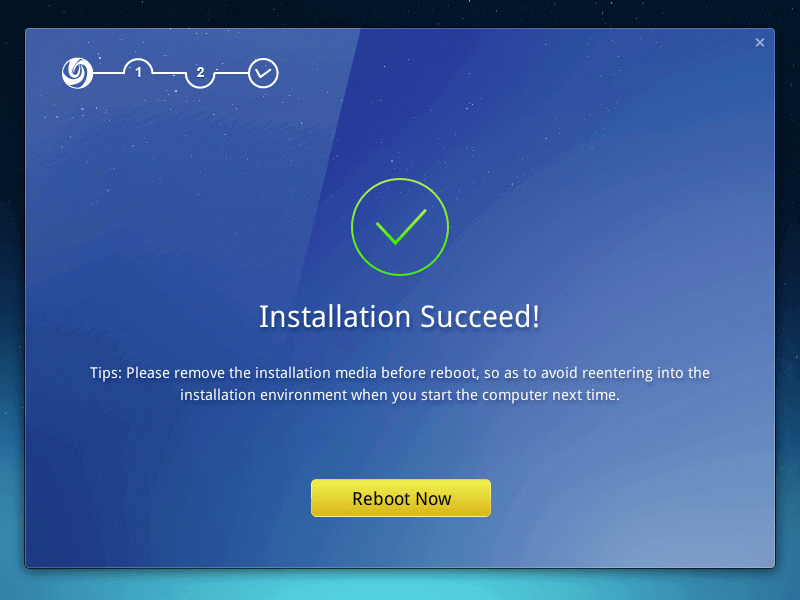 Deepin Installation Completed