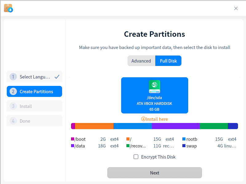 Deepin Installation Disk