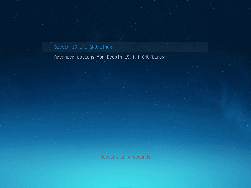 Deepin OS Boot Menu