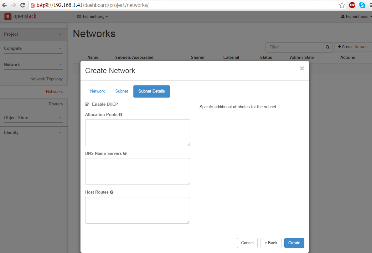 Enable DHCP for OpenStack