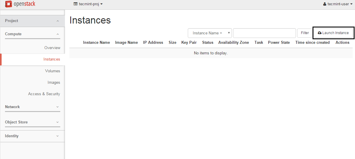 Launch Image Instance in Openstack