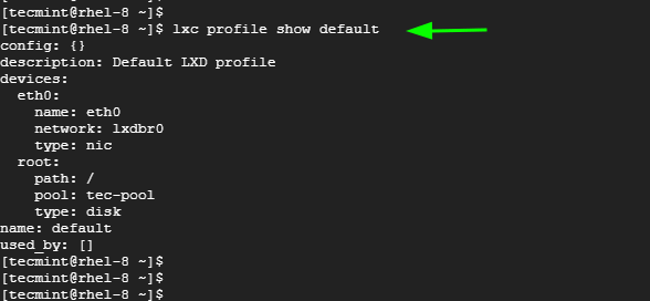 List LXD Profiles