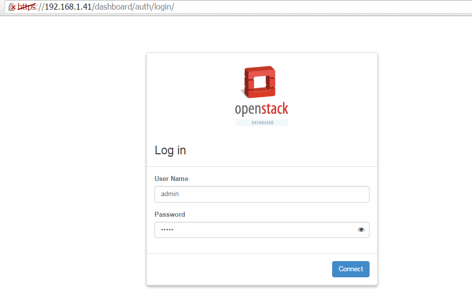 Login as Admin in OpenStack Dashboard