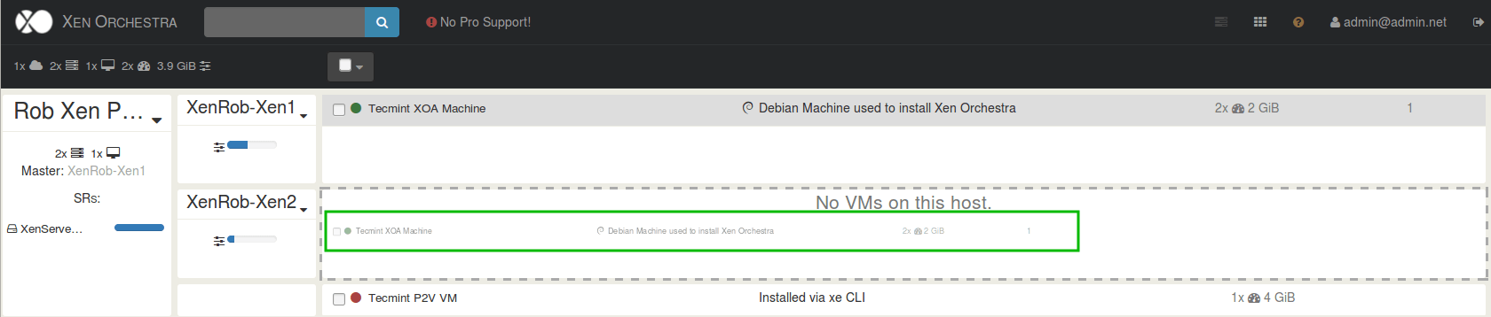 Migrate XenServer VM's in Xen Orchestra