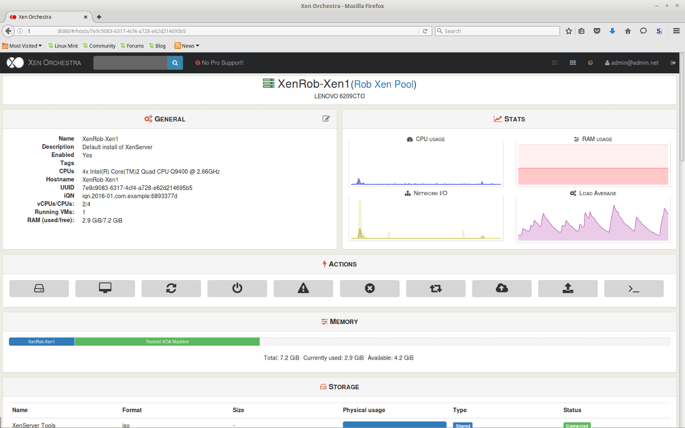 Monitor XenServer Host in Xen Orchestra