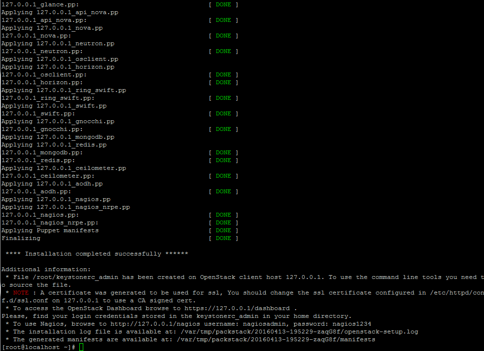 OpenStack Installation Completed