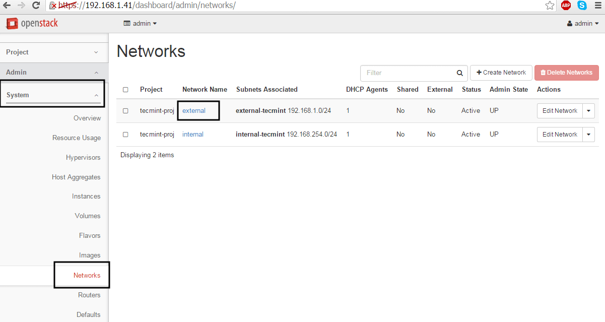 Select External Network