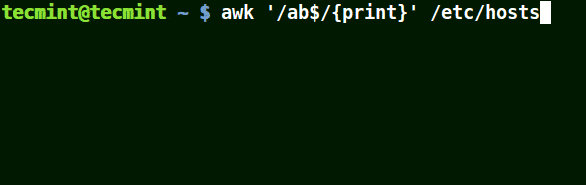 Use Awk to Print Given Pattern String