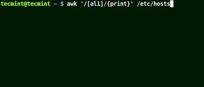 Use-Awk to Print Matching Character in File