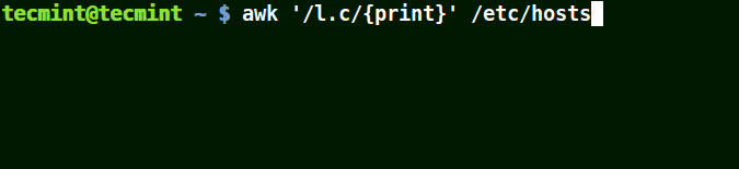 Use Awk to Print Matching Strings in a File