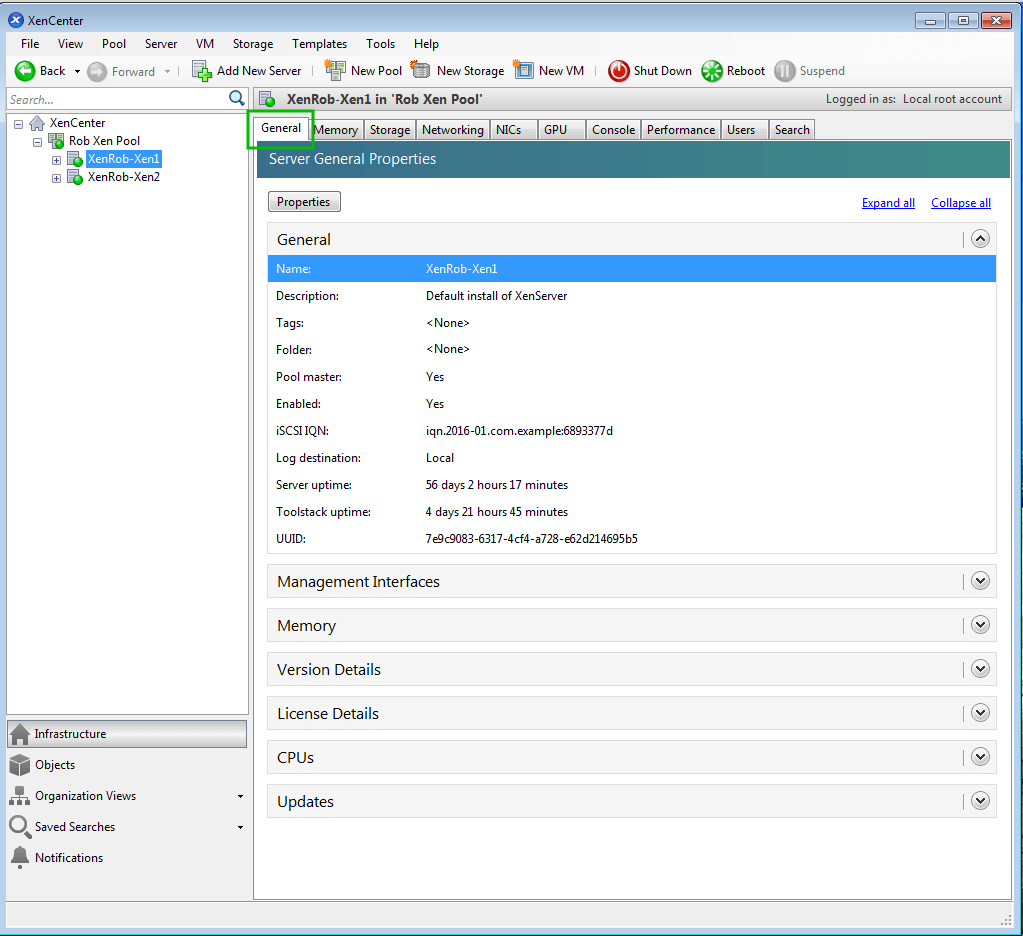 View XenServer Properties