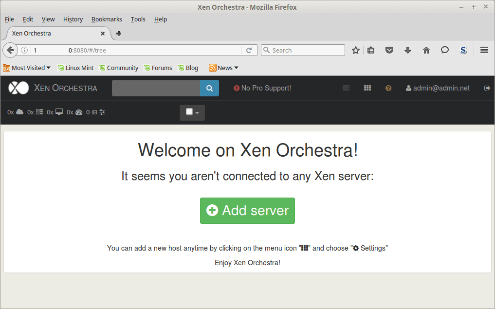 Xen Orchestra Web Interface