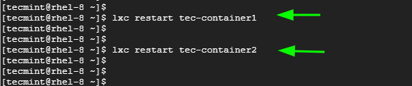 Restart LXC Containers