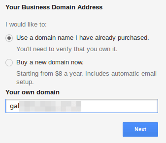 Add Business Domain Name