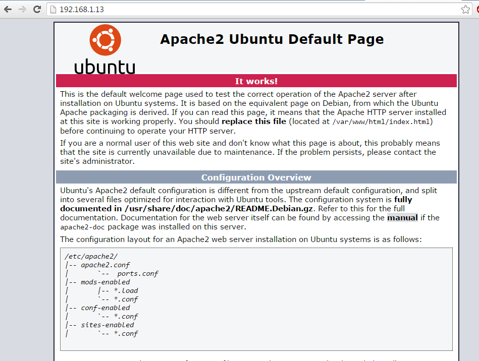  Página predeterminada de Apache 