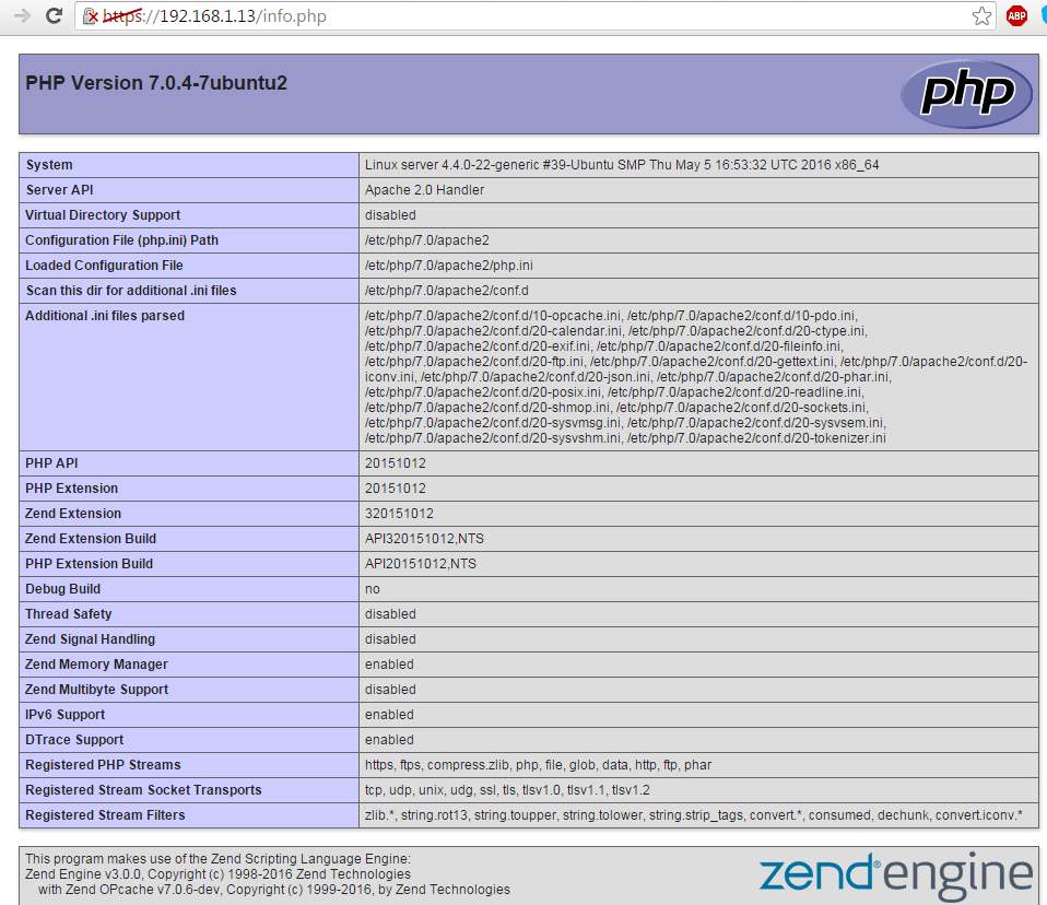 Check PHP 7 Information